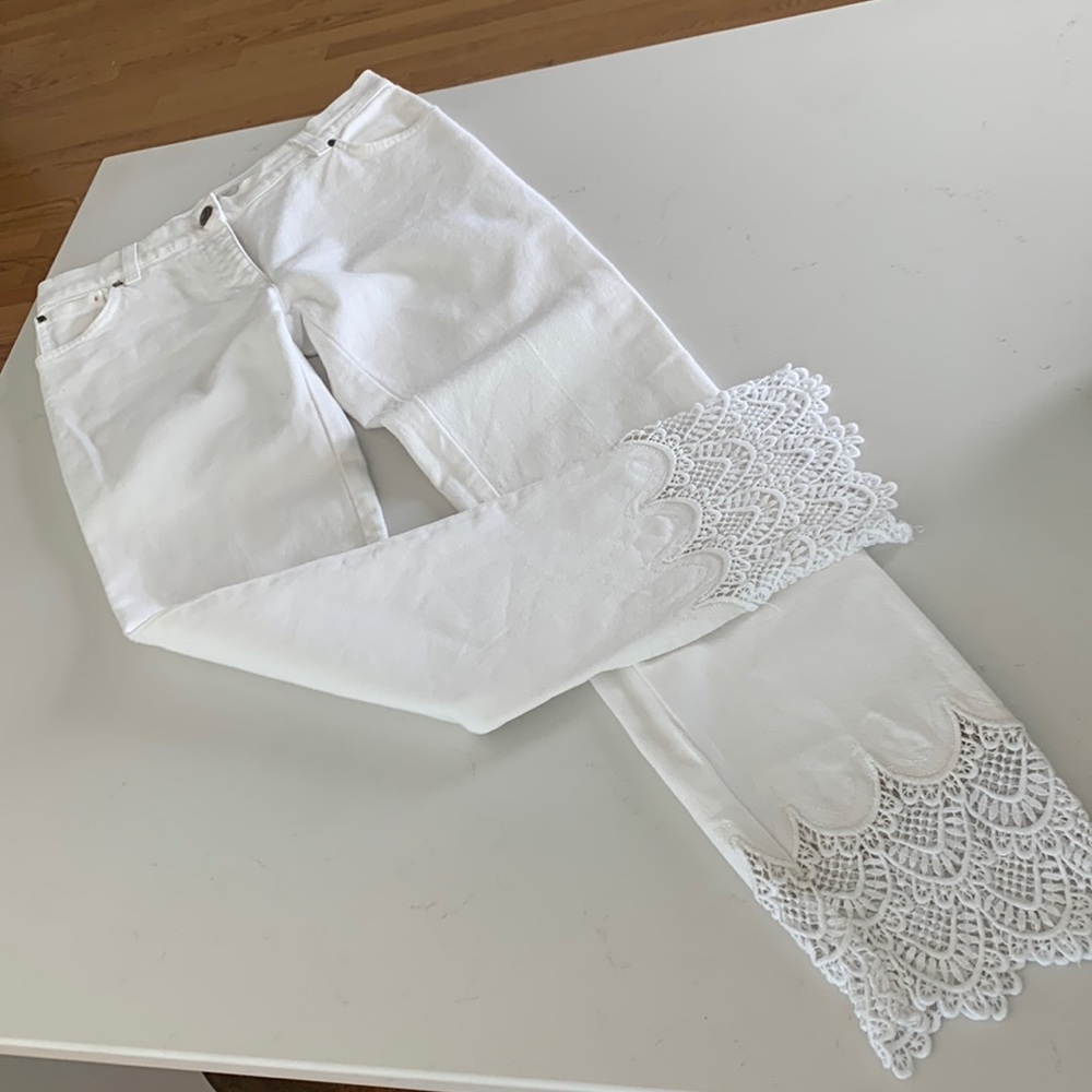 Valentino White embroidered Jeans